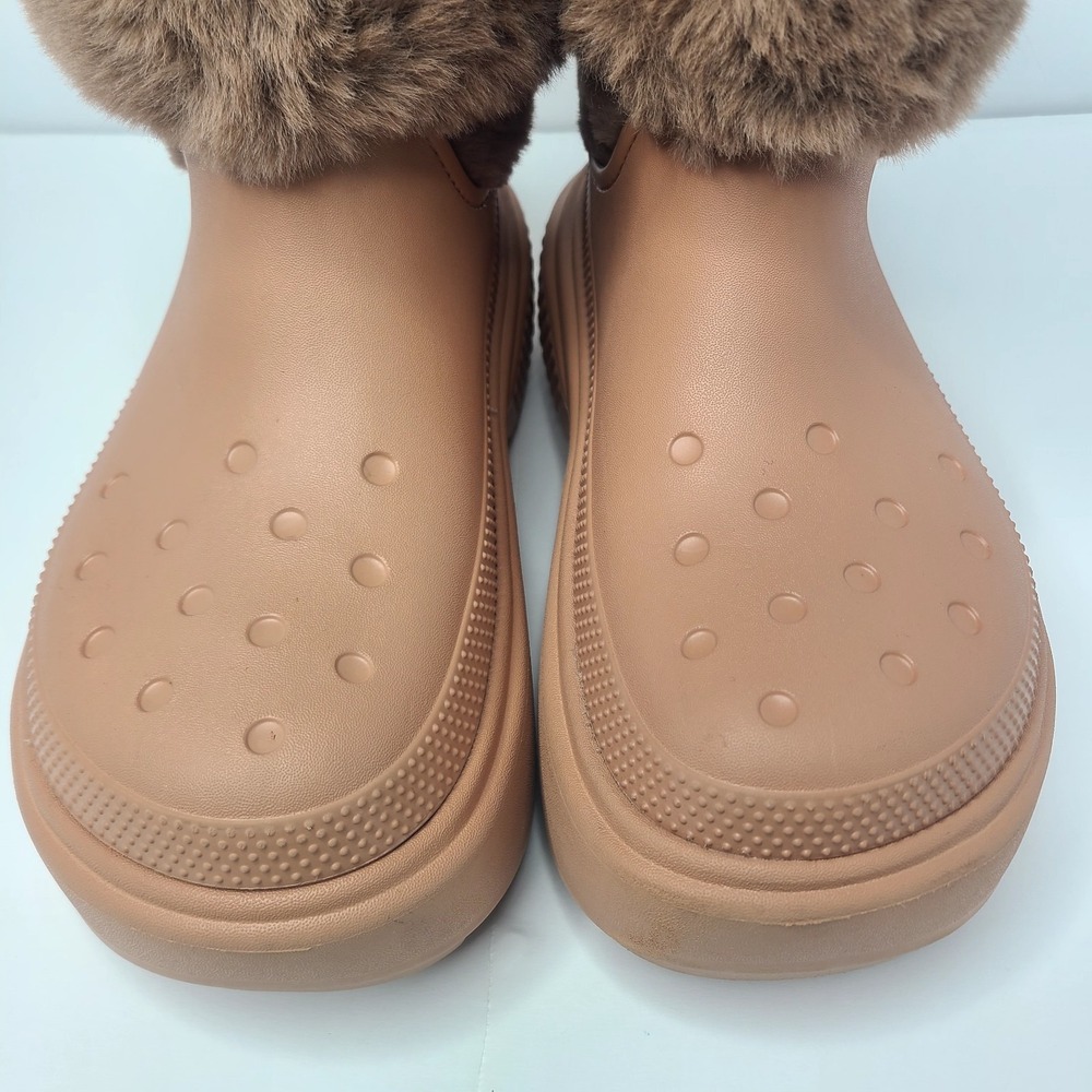 Crocs Stomp Faux Fur Lined Platform Boots Cork Women's 10 Chunky Unisex - Picture 5 of 9